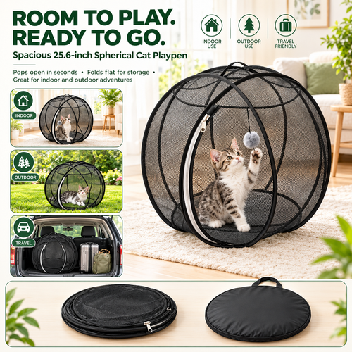 Portable Foldable Cat Playpen